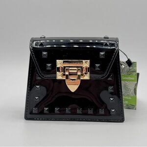 Kendall + Kylie Black Mini Bag with Gold Hardware and Quilted Design